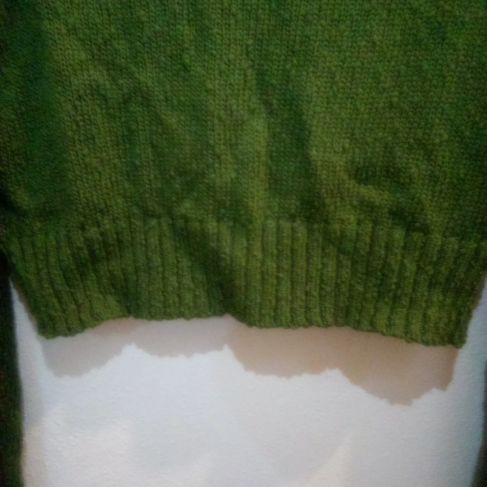 Michael Kors Green Cropped Knit Cardigan 100% Cotton Size XS Fall - Picture 12 of 14